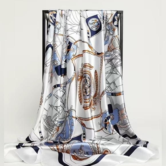 NEW Paisley Print Satin Scarf - Multiple Colors - Picture 3 of 8